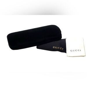 Gucci  VelvetClamshell Hard Logo Glasses Case NWOT